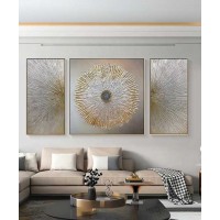 Gold Frame 50*70 - 70*70 - 50*70 Cm Crystall Porsalein Painting Style For Living Room